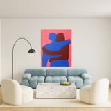 Figurative painting "can i hold you" contrast version 100x81 signed Bodasca