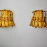 Paire d'appliques en rotin, France, 1960