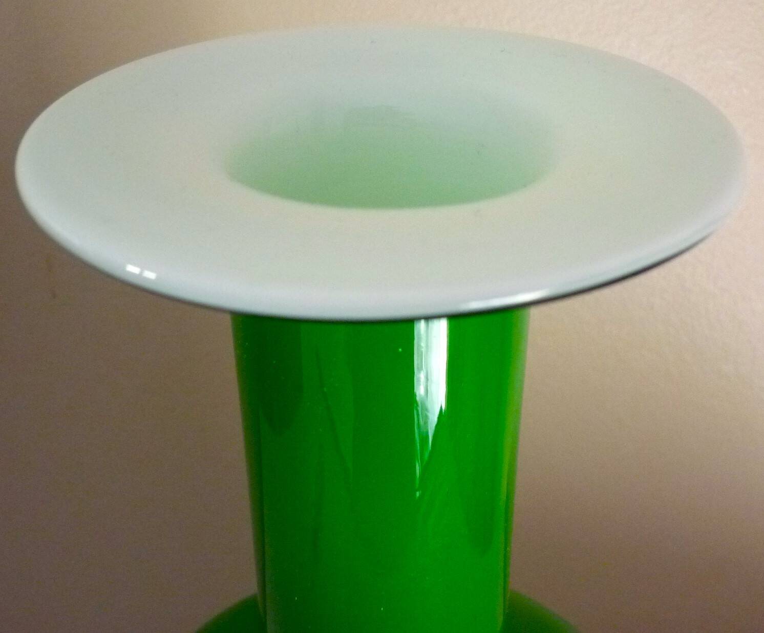 Blown glass bottle vase, Otto Bauer design for Holmegaard, 1970s