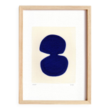 painting on blue Majorelle paper signed Eawy