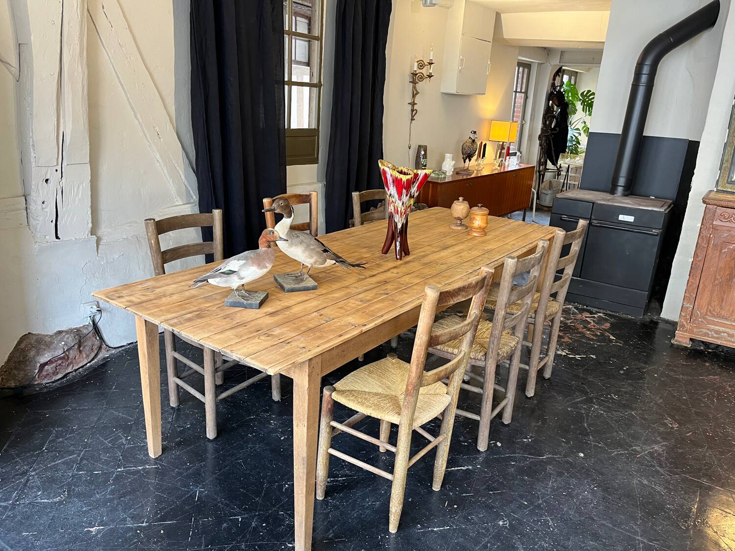 Lot of 6 straw chairs from the end of the 19th century