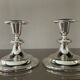 Pair of vintage silver metal candle holders
