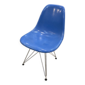 Turquoise blue DSR Eiffel fiberglass chair Eames Herman Miller vintage