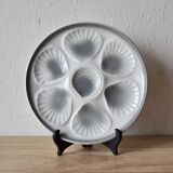 Set of 6 vintage oyster plates Moulin-des-Loups - Orchies - Grand Feu decor