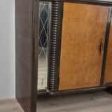Buffet vintage des années 1940 en bois et verre design Art Déco italien