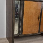 1940s vintage sideboard in wood and glass Italian Art Deco design