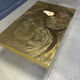 Etched brass and inlaid agate coffee table by Felix De Boussy, Belgium