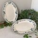 Pair of antique oval earthenware dishes from Choisy-le-Roi