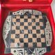 Vintage chess stone rounded board Egyptian
