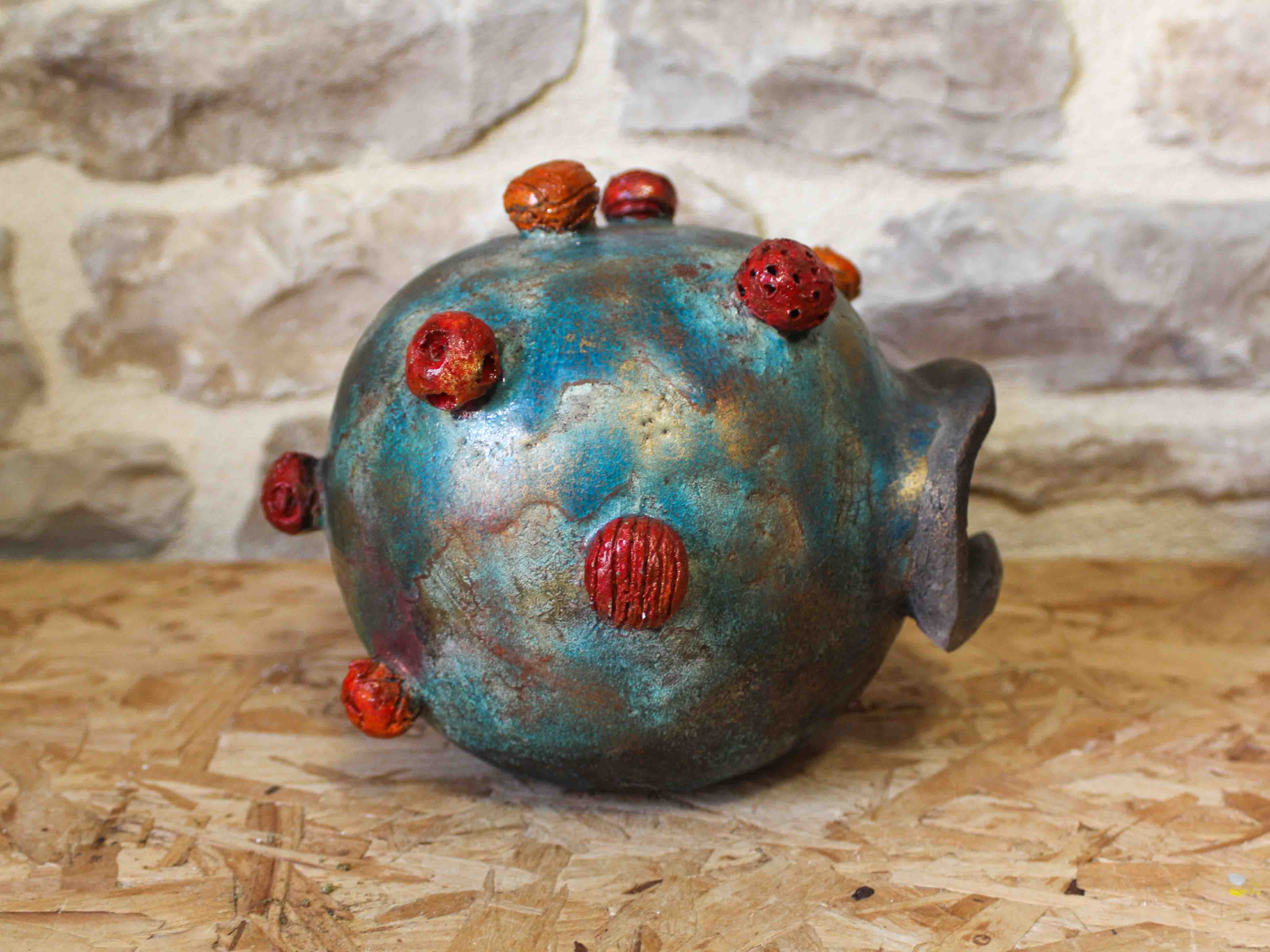 Glazed raku head