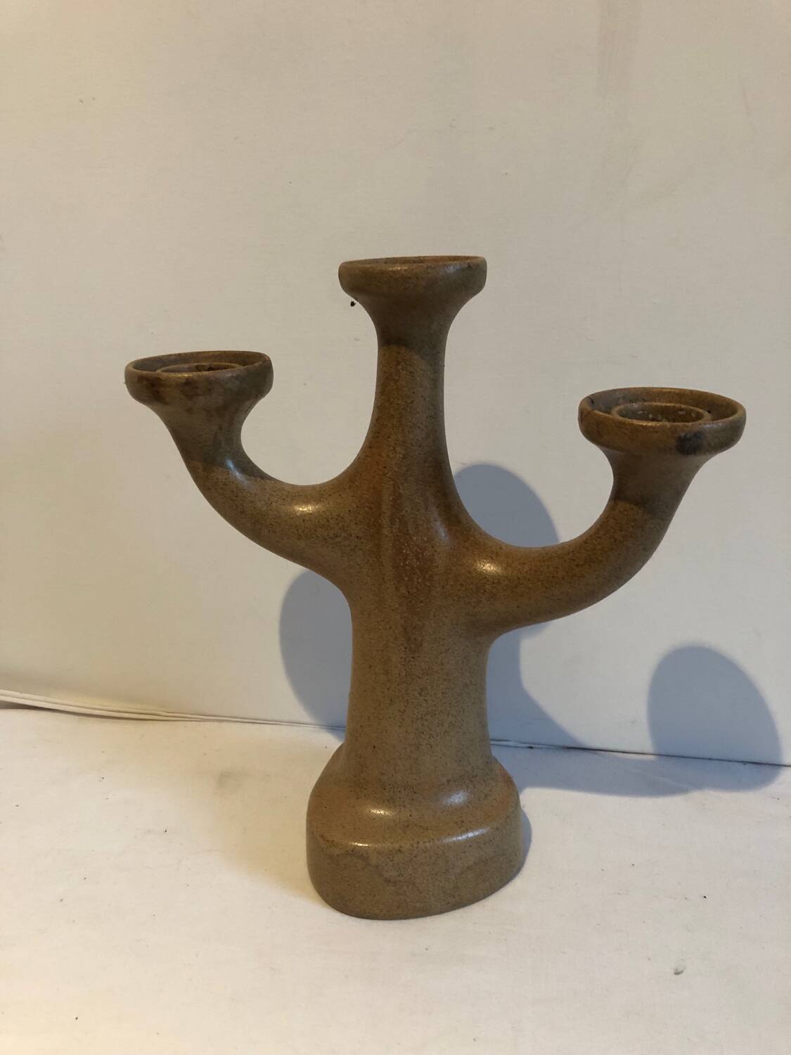 Three-armed stoneware candlestick 70