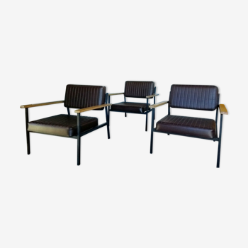 Trois fauteuils Matco années 60