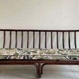 Vintage rattan bench from Maison Kok