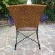Paire de fauteuils vintage en fer forgé et osier
