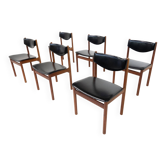 Ensemble de 6 chaises scandinaves modernes du milieu du siècle, 1960