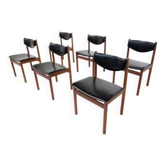 Ensemble de 6 chaises scandinaves modernes du milieu du siècle, 1960