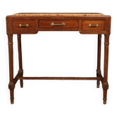 Table italienne marquetée avec plateau en marbre du XXe siècle