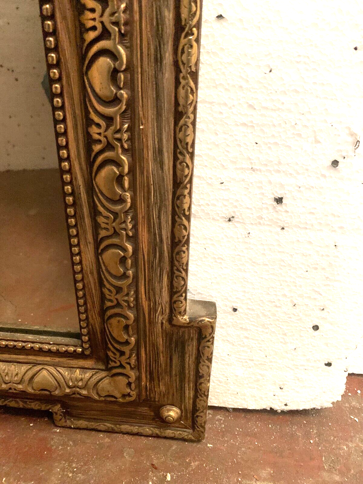Napoleon III style mirror in wood and patinated stucco XX century