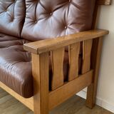 Vintage solid oak bench