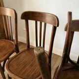 Set of 5 baumann bistro chairs in bent wood stamped xxth
