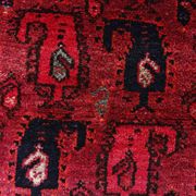 Vintage hand-knotted Boteh rug in natural wool from Afghanistan, 1960s.