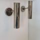 Pair of modernist adjustable wall lights, chrome metal, France 1960
