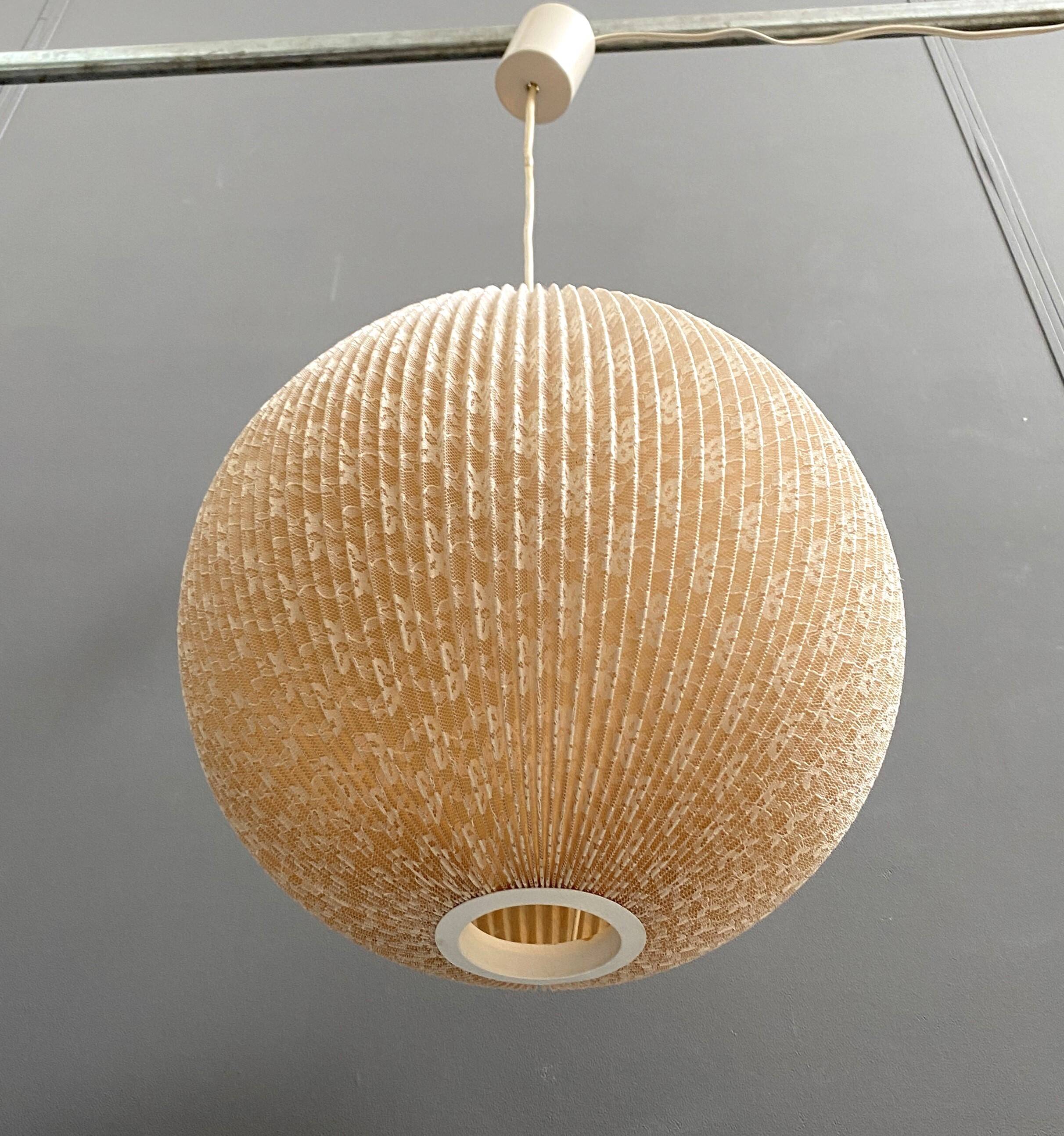 Plisee round hanging lamp 1960s