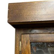 Robust vintage wooden display cabinet / wardrobe