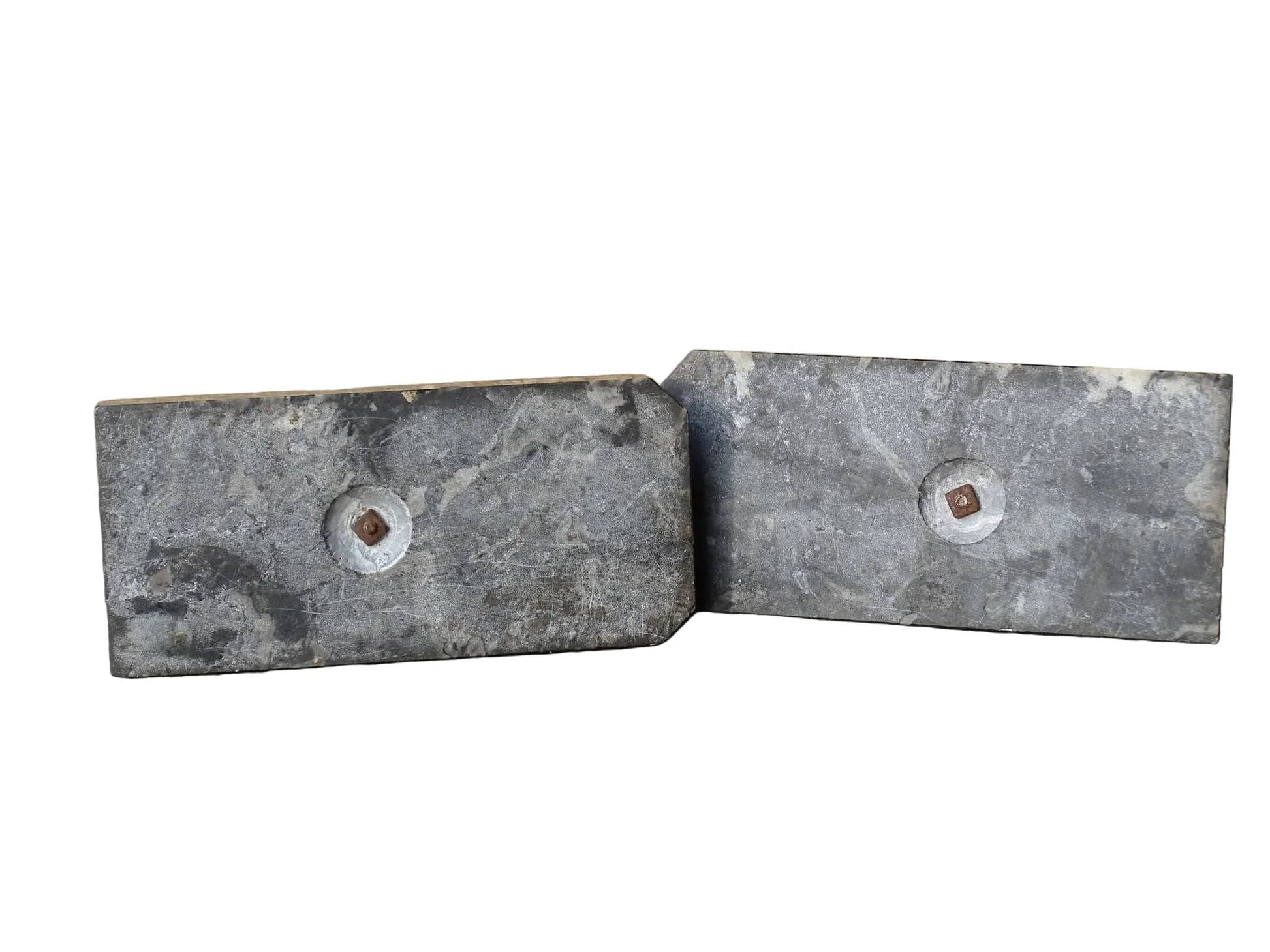 Serre-livres cygnes vintage sur socles en marbre