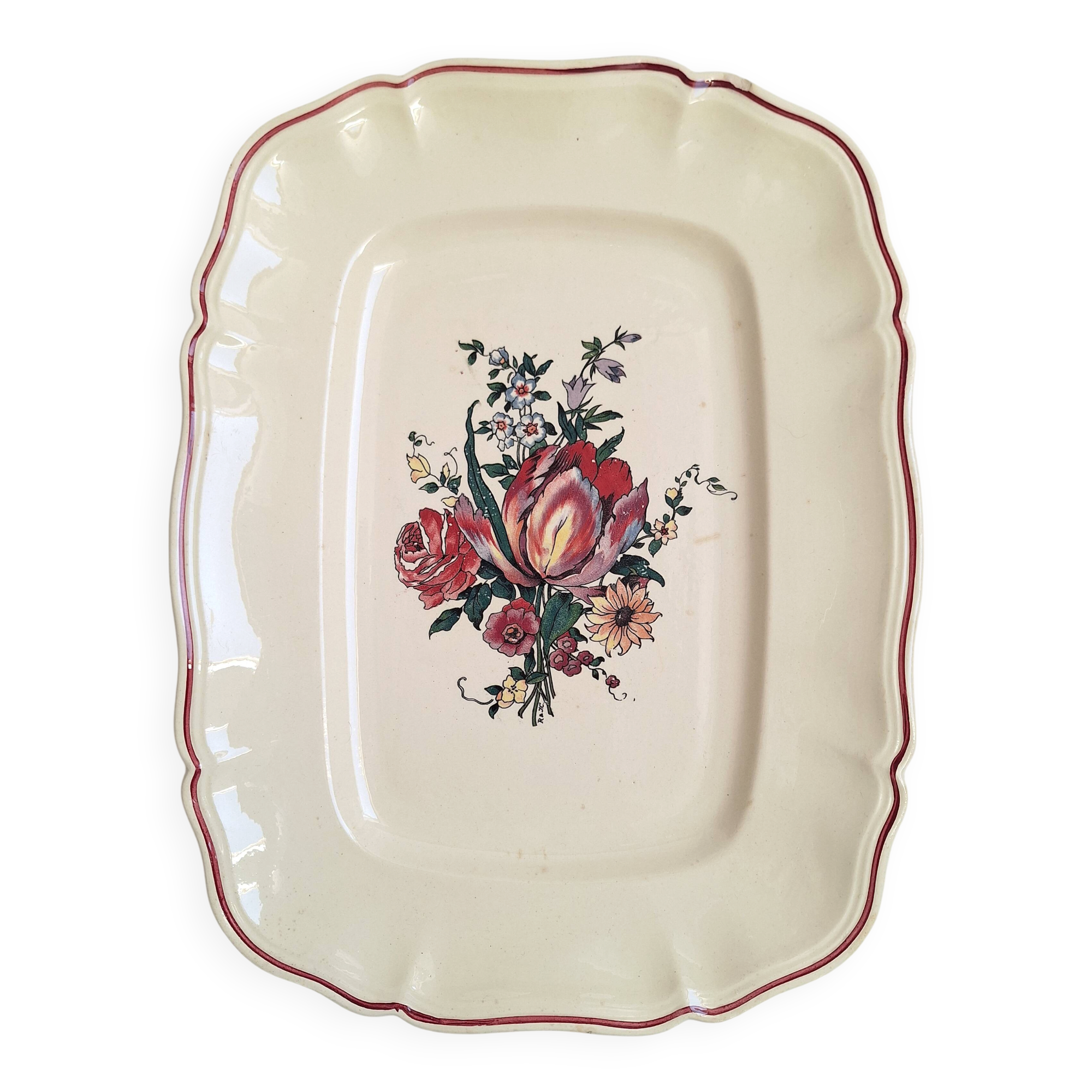Grand plat rectangle Digoin Sarreguemines Modèle Lorraine