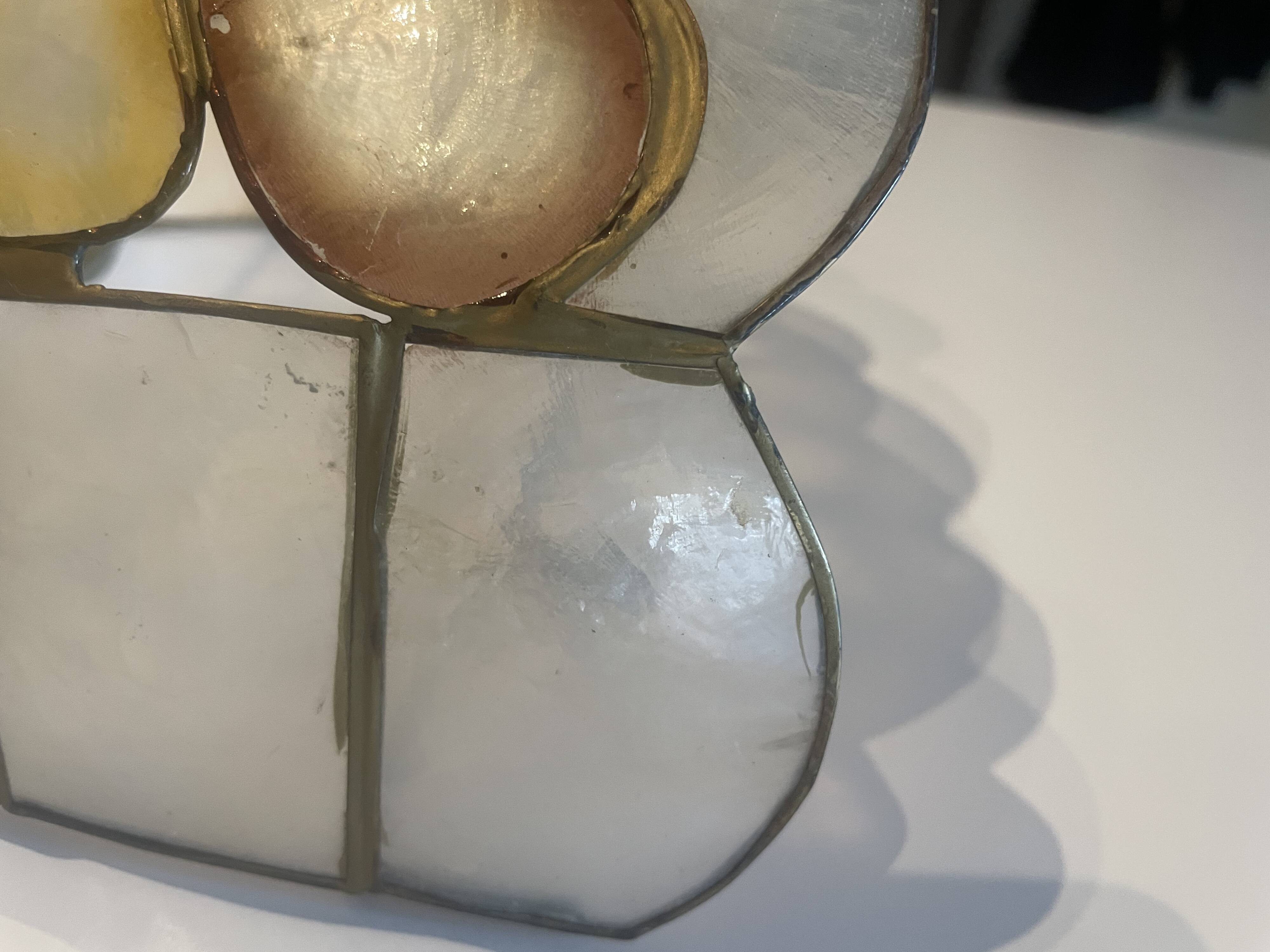 Applique abat jour nacre et laiton