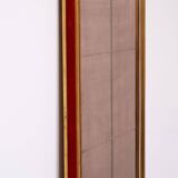Large Red Velvet Bronze wall Mirror 1960s Italy Status: