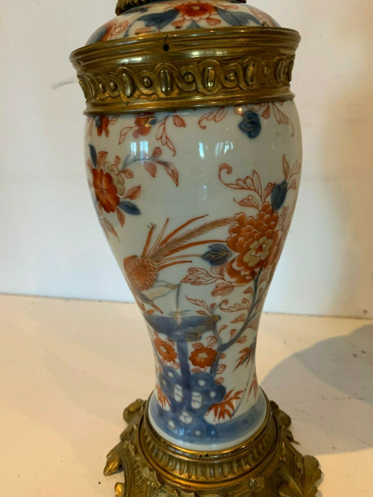 Pair of China porcelain lamp chiseled bronze 19th century