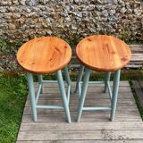 Pair of vintage wooden stools