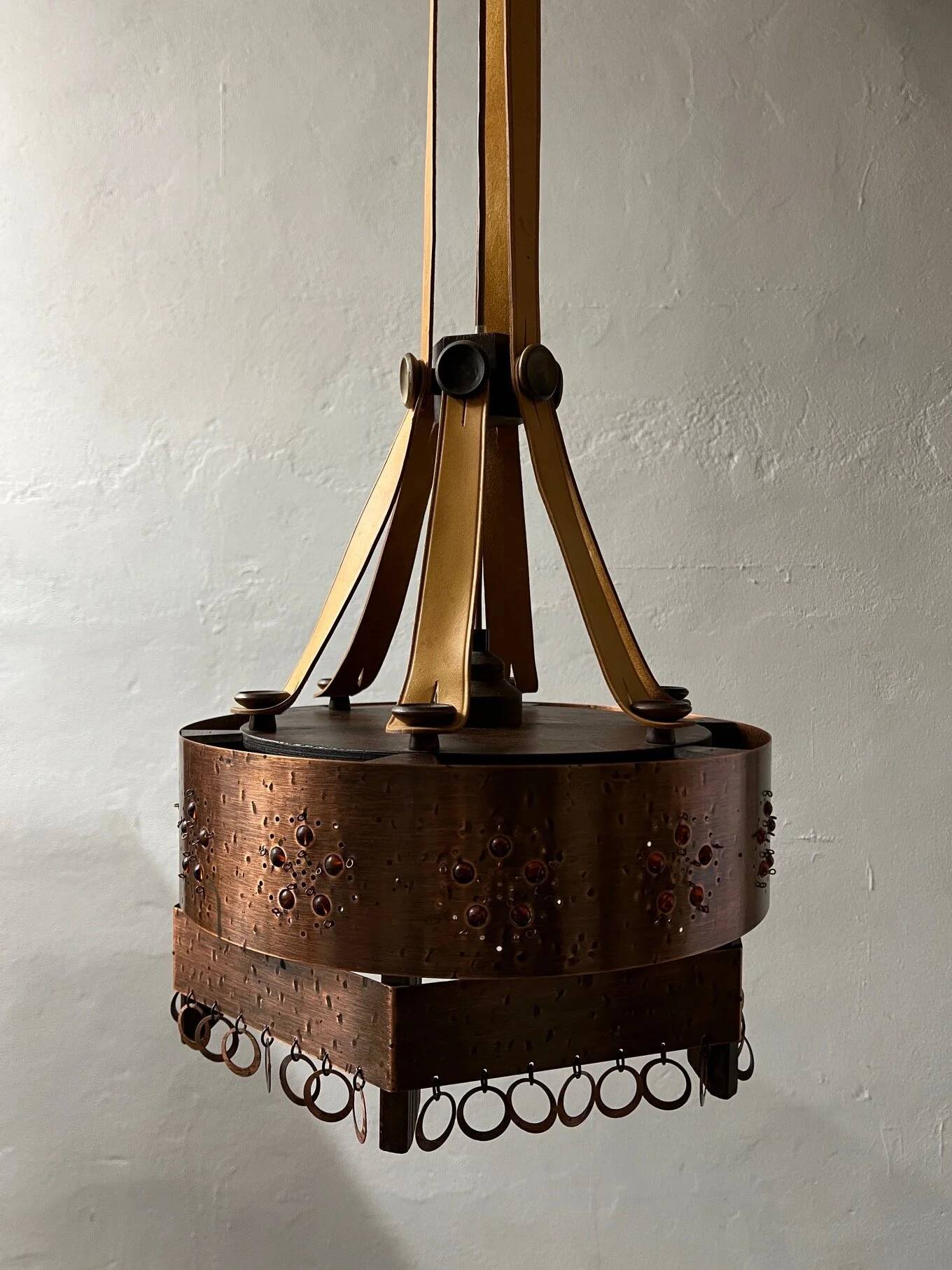 Plafonnier en métal de style Arts and Crafts | Suède | Années 1920
