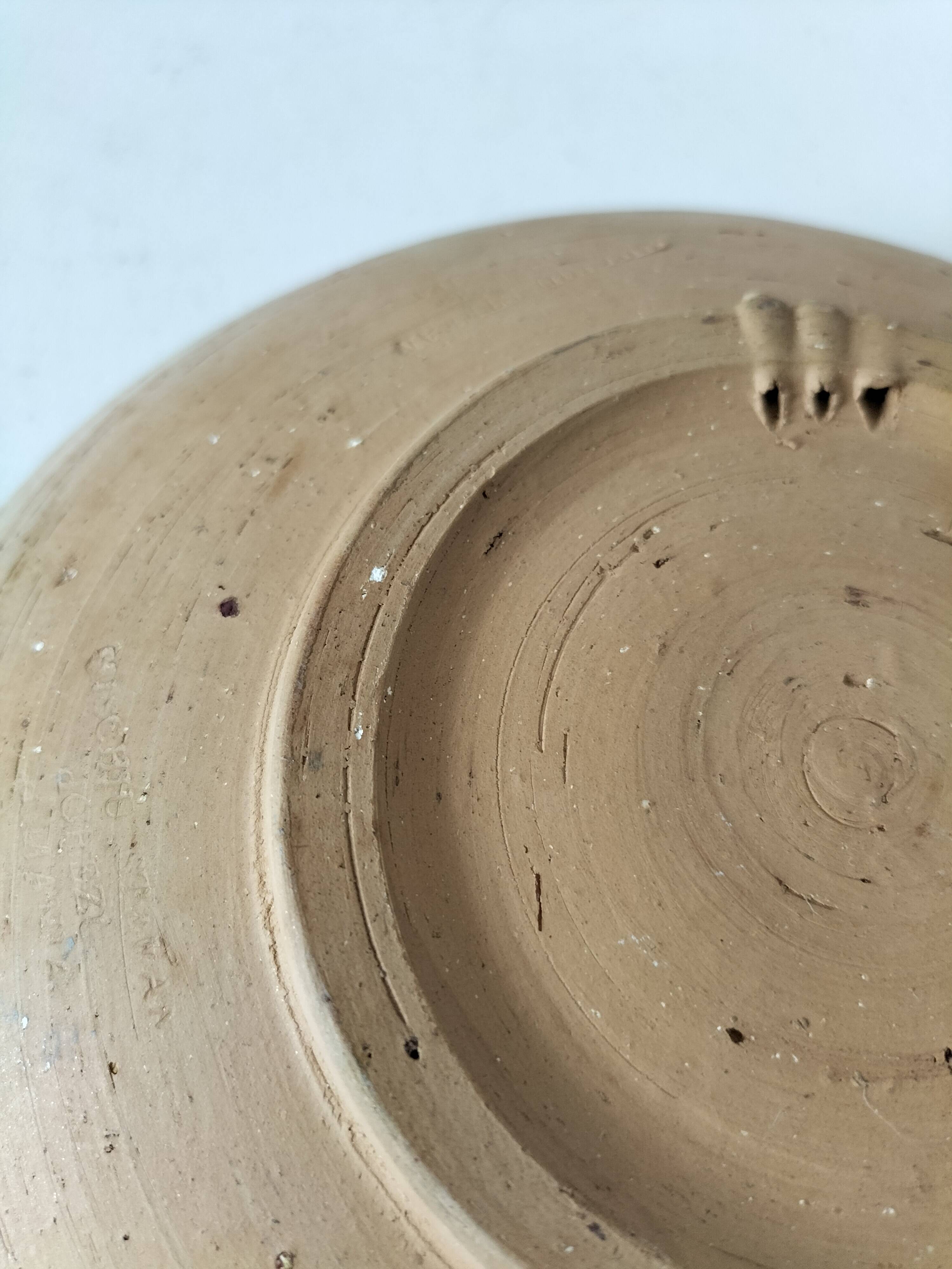 Large handcrafted glazed bowl – radiant floral decoration