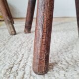 Pair of vintage brutalist tripod stools - folk art