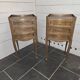 Pair of Louis XV style bedside tables in oak
