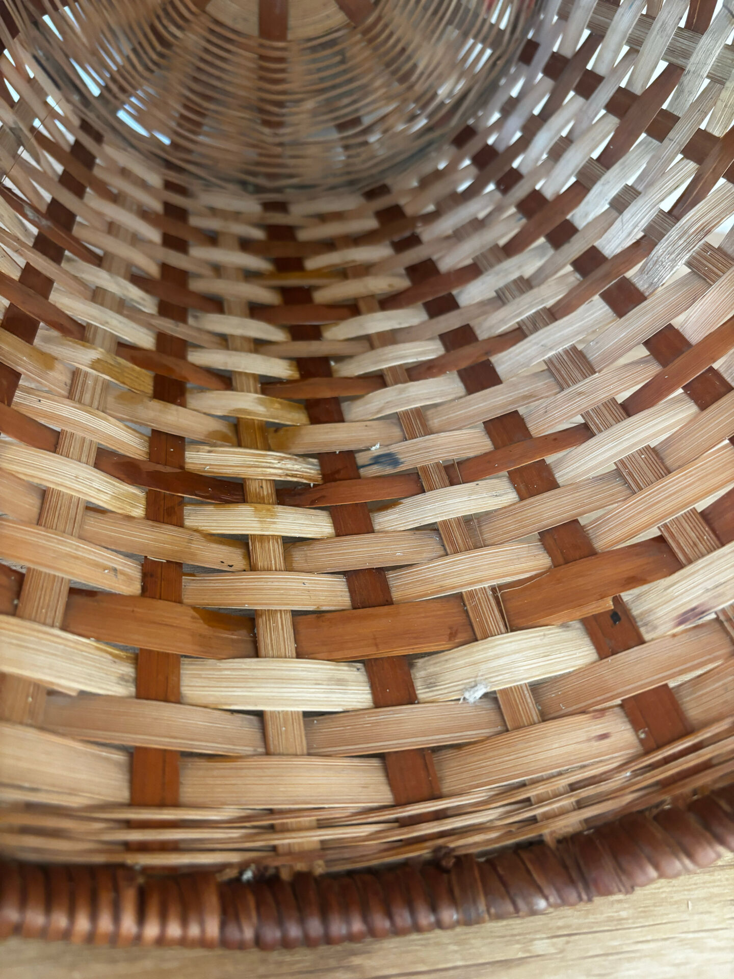 Vintage wicker basket or paper bin