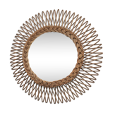 Vintage wicker round mirror 37cm