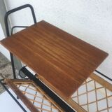 Wrought iron and rattan magazine holder