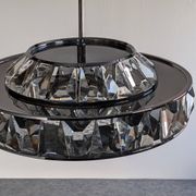 Lustre soucoupe en cristal Maison Kinkeldey, Autriche vers 1970