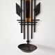 Sculptural Iron and orange glass wall candle holder for Dantoft, Denmark 1960's/1970's