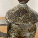 Stoneware coffee pitcher signed atch