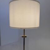 Plexi and gold metal floor lamp, 1970s