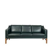 Danish leather sofa couch by Skippers furniture 70s 80s Design