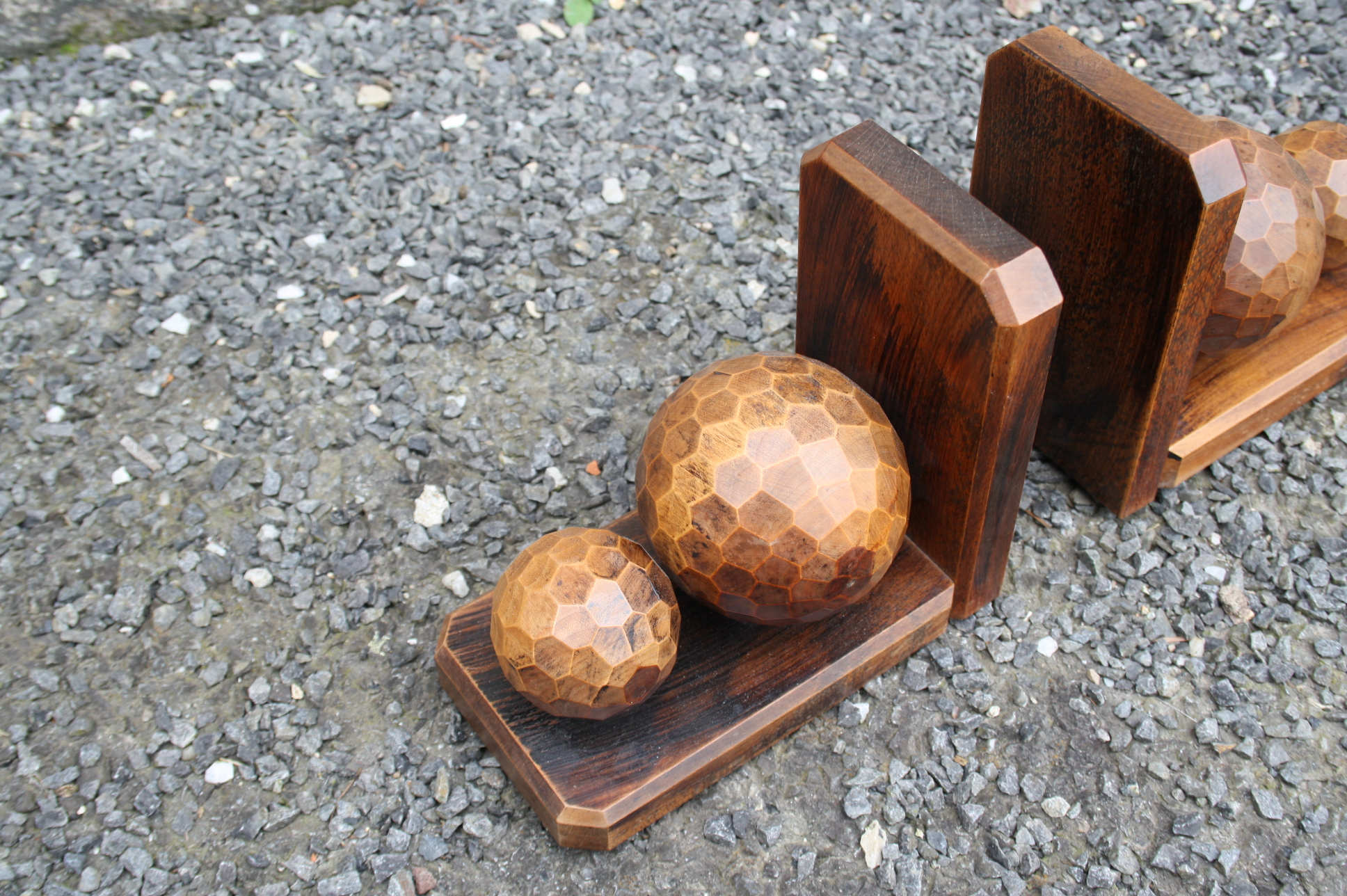 Pair of vintage wooden book greenhouses