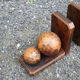 Pair of vintage wooden book greenhouses