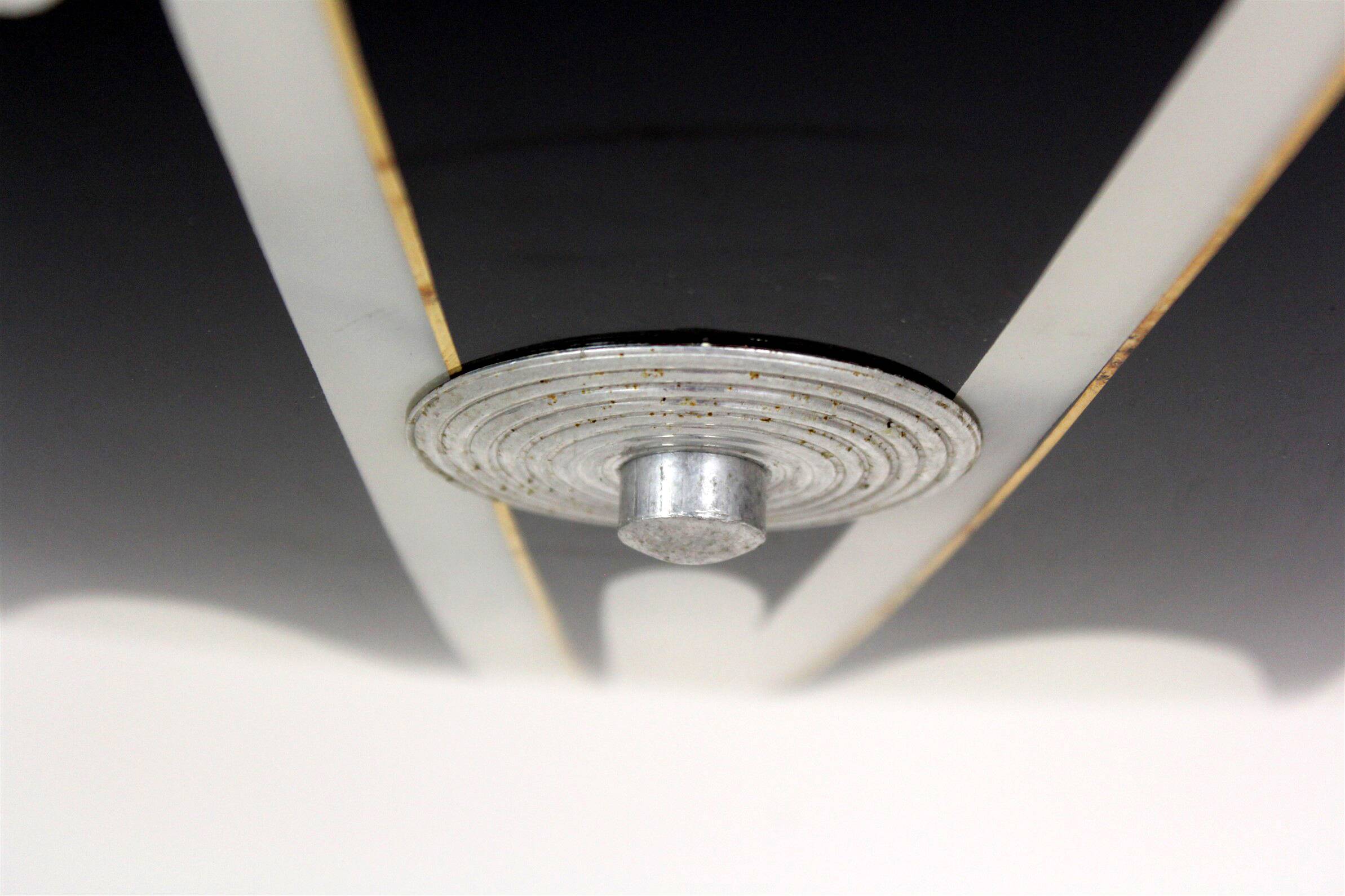 Large Vintage Czechoslovakian Opaline Glass Pendant Lights, 1970s, Set of 2