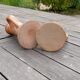 Duo of candlesticks in hand-crafted sandstone, raw and clean, mid-20th
